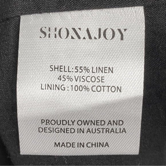 Shona Joy Morgan Crossover Mini Dress Black Wrap Linen Halter Cocktail Party - 6 - Picture 9 of 11